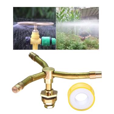 Imagem de Pulverizador rotativo automático de braço 3/4 com fita selante de água, sistema de irrigação de rotação de 360 graus, irrigadores para plantas, irrigador de água de grande área para gramados de jardim (3 braços)