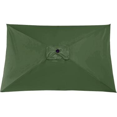 Imagem de 6,5 X 10 Pés Retangular Pátio Guarda-chuva Substituição Dossel Impermeável Jardim Ao Ar Livre Guarda-chuva Guarda-chuva Tampa Superior Guarda-chuva Mercado Substituição De Tecido, Green