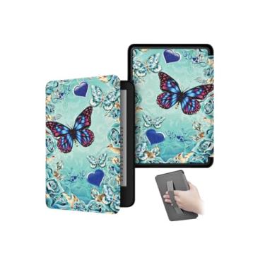 Imagem de Akacy Capa com estampa pintada com alça para Kindle Paperwhite de 6,0 polegadas 11ª geração lançada em 2022/2024 (Modelo: C2V2L3/RS23CV) Proteção de couro PU (29)