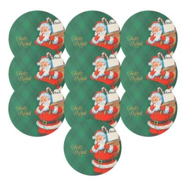 Imagem de Kit 10 Sousplat Jogo Americano Decoração De Natal Mesa Posta Modelo:verde Pontilhado