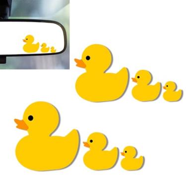 Imagem de 2 peças de decalque de espelho de carro de pato amarelo, adesivo de espelhos retrovisores, acessórios de carro de pato vinil adesivos e decalques fofos presentes para mulheres, homens, crianças