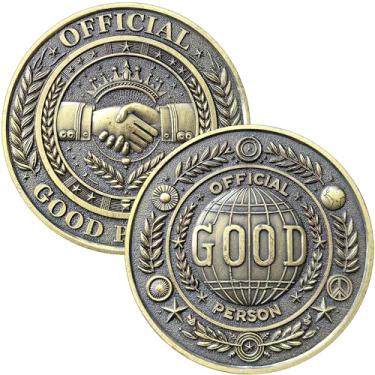Imagem de Good Person Challenge Coin 1.57" Zinc Alloy with Case – Official Good Person Appreciation Token, Funny Morale Reward and Recognition Coin for Coworkers Friends