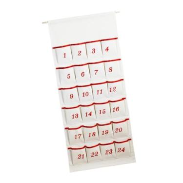 Imagem de Lilihuimaoyi Calendário Do Advento de Natal com Bolsos, Organizador de Bolsas para Pendurar Na Parede, Ideal para Lareira, Armário Ou para Guardar Joias, Vermelho