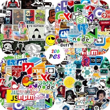 Imagem de 200pcs Programmer Stickers Pack, Programming Java C+ Aesthetic Cartoon Cute Vinyl Waterproof Decals for Water Bottle,Laptop,Phone,Skateboard,Scrapbooking,Bumper for Kids Teens Adults for Party Supply