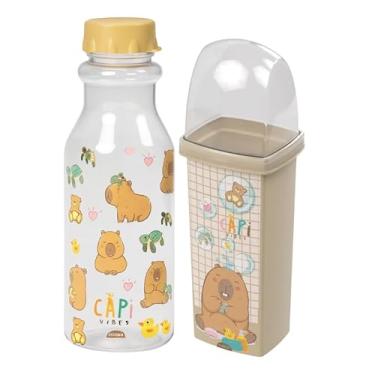 Imagem de Kit Escolar Garrafa De Água E Estojo Porta Escova De Dente