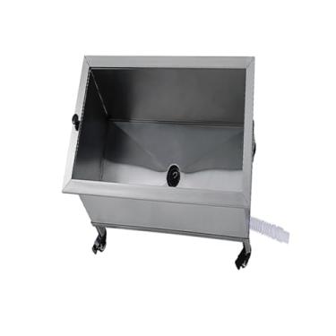 Imagem de TRGCJGH Pia móvel, pia de esfregão de aço inoxidável, bacia de serviço com rodas, pia de lavanderia, pia utilitária interna e externa (48 cm/18,8 pol.)