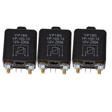 Imagem de Relé de carro de 4 pinos de alta corrente 12V 200A/100A carro caminhão motor relé automotivo tipo contínuo relés automotivos normalmente abertos (3 peças 12 V 100A)