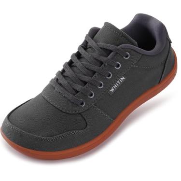 Imagem de WHITIN Tênis de cano alto para meninos/meninas com pés descalços largos + Zero Drop + Tênis minimalista para crianças pequenas/grandes, Goma cinza, 17