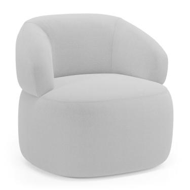 Imagem de Poltrona Orgânica Giratória Living Glee Bouclê Cinza - Abmaza