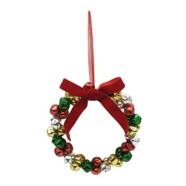 Imagem de IEUDNS Guirlanda de Natal com Sino e Laço - Presente Decorativo Pequeno para Parede, Interior, Casamento e Porta de Entrada, Style B