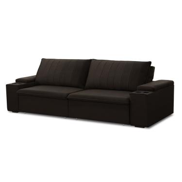 Imagem de Sofá Retrátil E Reclinável 4 Lugares 245cm Com Porta Copos Ballarat Tabaco