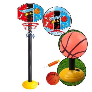 Imagem de Tabela de Basquete Infantil Ajustável 1,15m Completa Kit com Bola e Bo