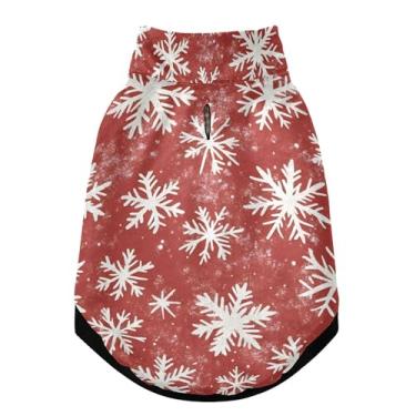 Imagem de SEHANY Casaco de Natal Flocos de Neve para Cães Pequenos, Super Quente À Prova de Vento, Jaqueta de Inverno Macia e Confortável para Clima de Neve Fria com Orifício de Coleira para Animais de