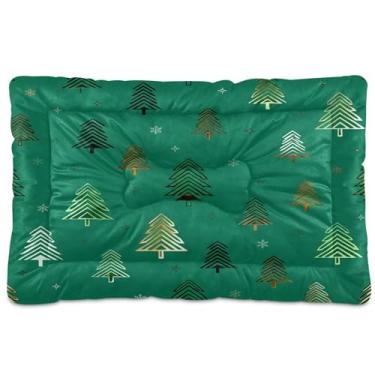 Imagem de SEHANY Cama de árvore de Natal em aquarela para cães e gatos com fundo antiderrapante, caixa de canil, colchão macio para animais de estimação, lavável para cães pequenos, médios e grandes, gatos, 91