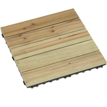 Imagem de Azulejos de Madeira Varanda Sistema de Cliques 30 x 30, Piso de Varanda À Prova de Tempo Madeira Piso Varanda Piso à Prova de Água WPC Aparência de Madeira Azulejos de Varanda Terraço F