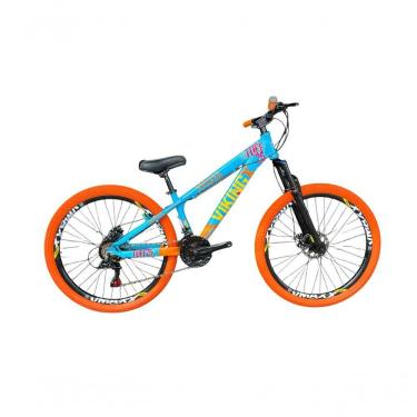 Imagem de Bicicleta Viking Aro 26 Câmbio Importado 21v Vmaxx Pneu Laranja Azul/laranja