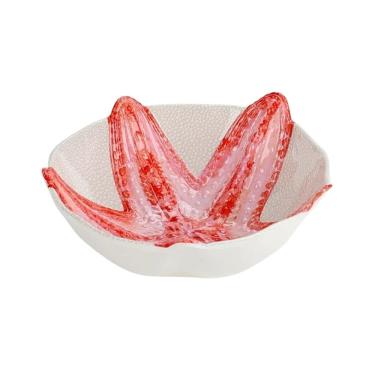 Imagem de Bowl Cumbuca de Melamina Bege C/Desenho Marinho Estrela do Mar Rosé 19x7cm Entrecasa