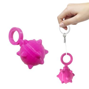 Imagem de Chaveiro articulado 3D com efeito de caveira móvel articulações móveis para casas assombradas de Halloween protegem pertencentes, rosa, F