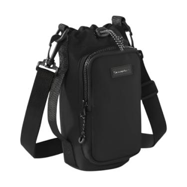 Imagem de Bolsa Porta Garrafa Copo Térmica 1L Bolso Alça Ombro Ajustável Preto