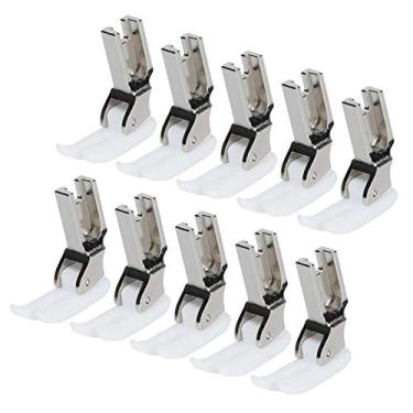 Imagem de Phefop Conjunto de Calcador de 10 Peças, Pés de Encaixe Universais de Aço Inoxidável para Máquinas de Costura Industriais, pé de Caminhada Ajustável para Projetos de Couro Acolchoado de Bordado Com