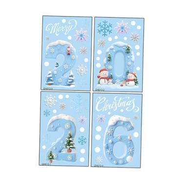 Imagem de rockible Adesivos de Natal para Janela 2026 em PVC com Flocos de Neve, Bonecos de Neve E Números para As Festas de Fim de Ano