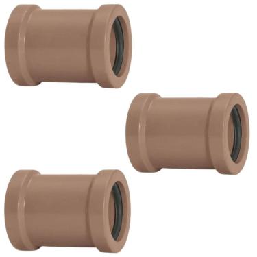 Imagem de Luva De Correr 25Mm Pvc Encanamento Conexão Kit 03 Un