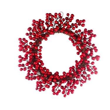 Imagem de EBTOYS Guirlanda de Natal, guirlanda decorativa de frutas vermelhas com simulação de 40,6 cm para decoração de Natal, hotel, shopping