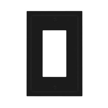 Imagem de WUYOCHA Capas decorativas pretas para interruptor de luz de balancim de 1 gangue, placas de parede únicas para tomadas elétricas, capas de placa frontal para quarto, cozinha, decoração de casa