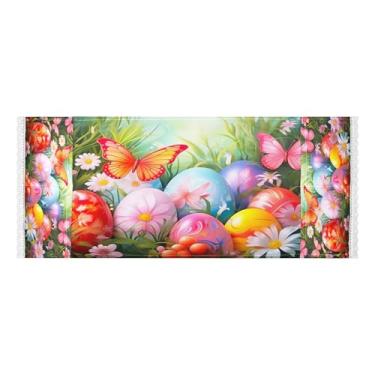 Imagem de Wassud Capas coloridas para lavadora e secadora de ovos e borboletas, protetor de lavadora com sacos de armazenamento, capa de geladeira à prova de poeira com bolsos para lavanderia doméstica, cozinha