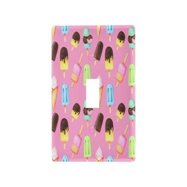 Imagem de Wassud Placa de cobertura para interruptor de luz, capas decorativas de sorvete, placa de parede para tomadas elétricas, interruptor único 11 x 6 cm