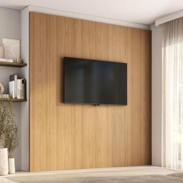 Imagem de Painel para Tv até 86 Polegadas 240x250cm Liso Aruá CabeCasa MadeiraOr