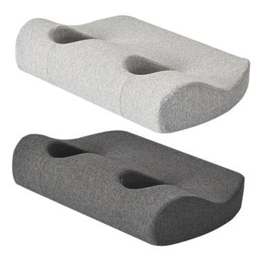 Imagem de predolo Travesseiro com dois orifícios para orelha, ideal para piercings, oferece suporte para pescoço e ombros, sendo perfeito para homens e mulheres que