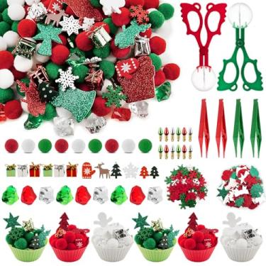 Imagem de Bbiamsleep 297 peças de enchimento sensorial de Natal, itens sensoriais de Natal, habilidade motora, contagem de contagem, decoração de Natal para treinamento de contagem de natal