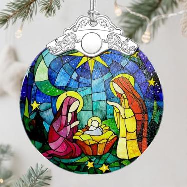Imagem de Enfeite de Natal, decoração de árvore de Natal, ornamento cristão, presépio, decoração de casa religiosa, presentes cristãos, presentes religiosos, troca de presente, ideia de presente - padrão C