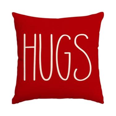 Imagem de Conjunto de capa de almofada de 1 peça (45,7 x 45,7 cm), tecido creme vermelho macio e durável – decoração de quarto de sala de estar para o dia dos namorados, lavável na máquina com detalhes