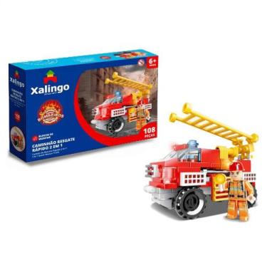 Imagem de Blocos de Montar Caminhão Resgate Rápido 2 em 1 Xalingo
