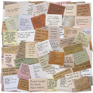 Imagem de LakoArt 240 peças de adesivos de citações motivacionais estilo máquina de escrever retrô, adesivos inspiradores de diário vintage, adesivos de scrapbook de palavras famosas para agendador, diário de lixo e cadernos
