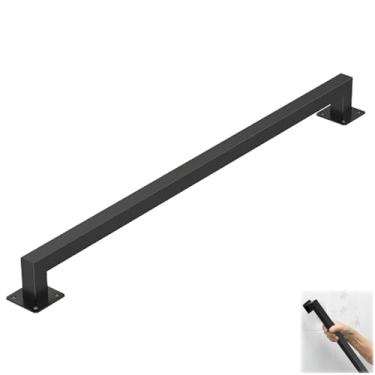 Imagem de Corrimão de escada de 6 m interno, corrimão de escada de metal preto, capacidade de carga de 226 kg, corrimão de ferro industrial montado na parede, para escadas, casa, loft, varanda, deck, resistente