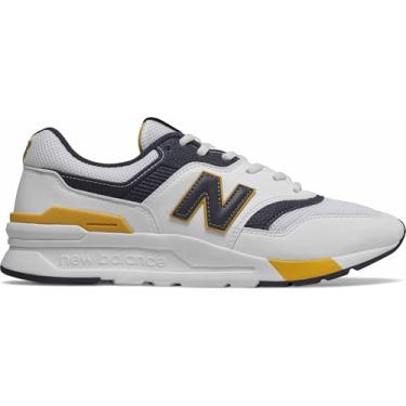 Imagem de New Balance 997H V1 Tênis masculino, Branco/azul marinho/amarelo, 45