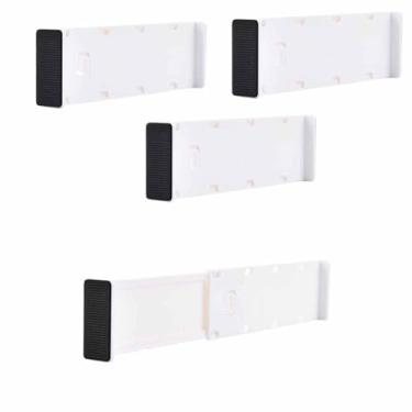 Imagem de ChefktCove Pacote com 4 divisórias de gaveta para roupas, 8 cm de altura, 27,5 a 45,5 cm, organizador de gaveta expansível ajustável, separadores de plástico transparente para cômoda, roupas de bebê