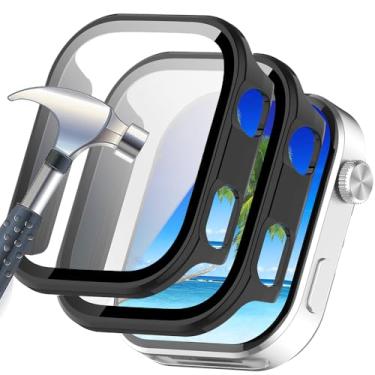 Imagem de Acddeny [Pacote com 2 capas com protetor de tela de vidro temperado compatível com xiaomi watch 6, dureza 9H, 360°, capa protetora ultrafina para PC 2 preta