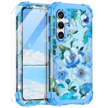 Imagem de Miqala Capa para Galaxy S24 FE 5G, que brilha no escuro, três camadas, resistente, à prova de choque, amortecedor de plástico rígido + capa protetora de silicone macio para Samsung Galaxy S24 FE 5G