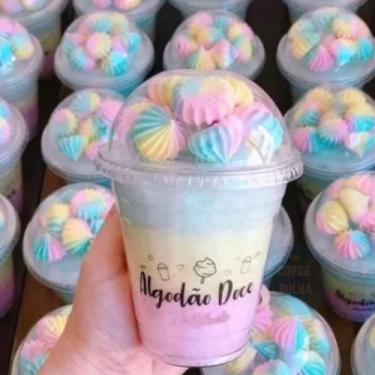 Imagem de 50 Copos Bolha PET com divisória 300 ml- ideal para Algodão doce e Doc