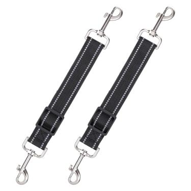 Imagem de ElevateTech 2 peças de clipe de segurança para coleira de cachorro, fecho de reserva de extremidade dupla ajustável, conector de guia suave para cães, adequado para cães, coleira para cães pequenos