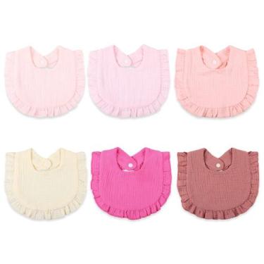 Imagem de Babadores para bebês DOSMINE Muslin, pacote com 6, macios e absorvente