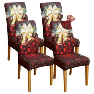 Imagem de Capa de móveis: capas de cadeira de Natal FORCHEER, pacote com 4