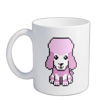Imagem de Caneca Xícara de Café Porcelana 300ml Estilo Retro Pixel Art de Poodle