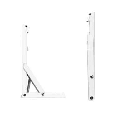 Imagem de Tripé dobrável de aço inoxidável prateleira de parede dobrável suporte dobrável suporte de prateleira resistente montado na parede dobradiça de mesa dobrável economia de espaço ideal para bancadas