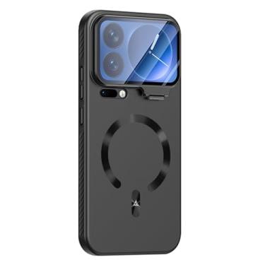 Imagem de FWYANZH Capa magnética para Xiaomi 17 Pro Max/17 Pro, capa de proteção de lente de câmera, função de suporte, capa protetora antiderrapante, preta, 17 Pro Max