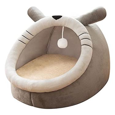 Imagem de Cama de Gato Soft Cave com Fundo Anti-Deslizante e Tapete Removível Espaçosa para Pets Indoors Almofada Lados Disponível as Quatro Estações Abrigo Confortável Espaço Privado